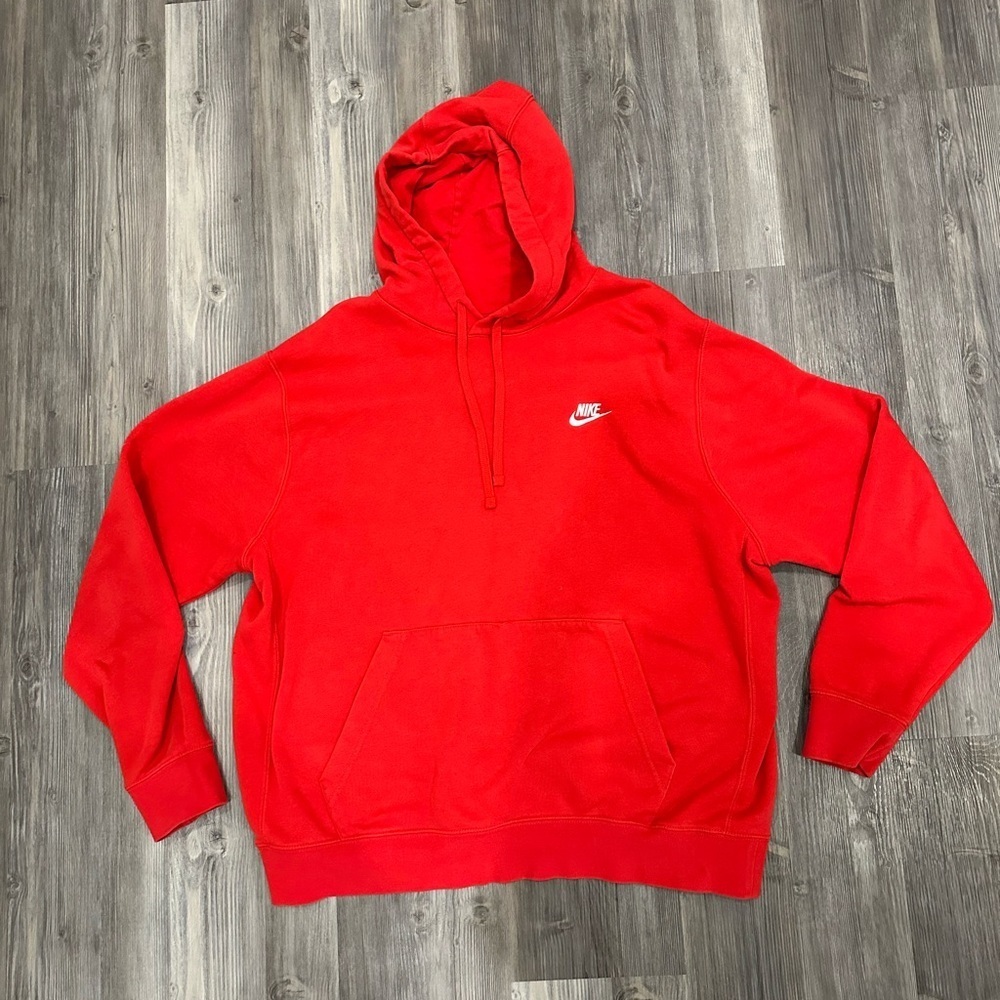 Nike Sportswear Club Men's Pullover Hoodie - Red, Size XL - Picture 2 of 6